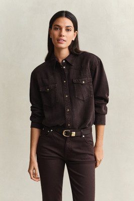 Gant Rel Denim Twill Ranger Shirt Brown 42
