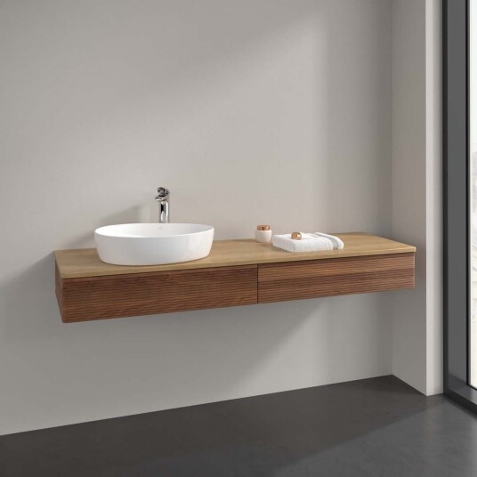 Villeroy & Boch Antao Servantskap med 2 skuffer 160x50x19 cm u/lys Valnøtt/Eik