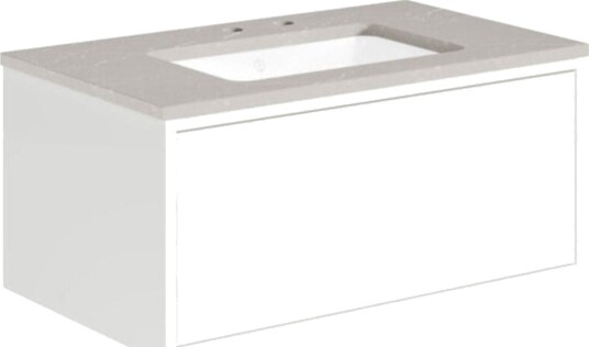 Gustavsberg Ducentic Servantskap med Benkeplate Hvit / 80cm Polar Grey 2 Hull for Kran
