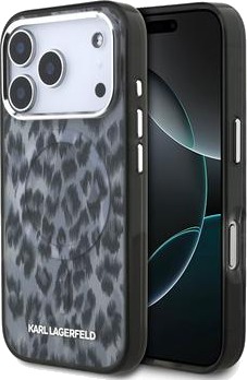 Karl Lagerfeld IML Leopard deksel MagSafe kompatibel iPhone 17 Pro Grå