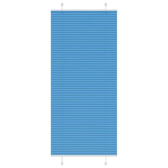 Plisségardin Blå 85x200 cm Stoffbredde 84,4 Polyester