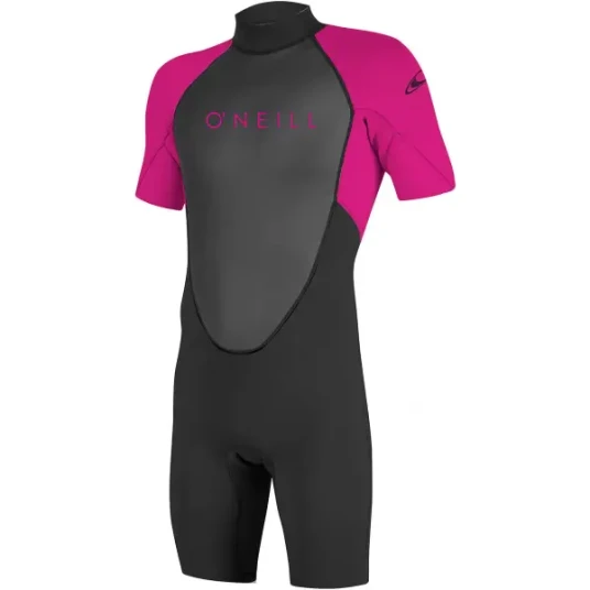 O'Neill Reactor 2mm Back Zip Short Sleeve Spring, kort våtdrakt, junior 12 BLK/BERRY