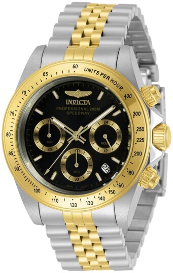 Invicta Herreklokke 30992 Speedway Sort/Gulltonet stål Ø39.5 mm