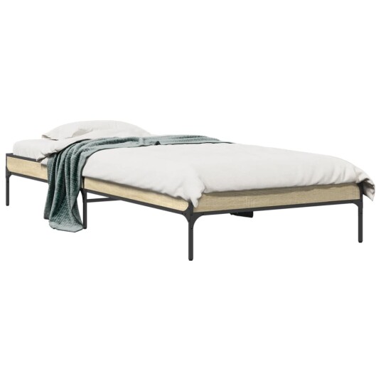 Sengeramme sonoma eik 100x200 cm konstruert tre og metall 8721012985537