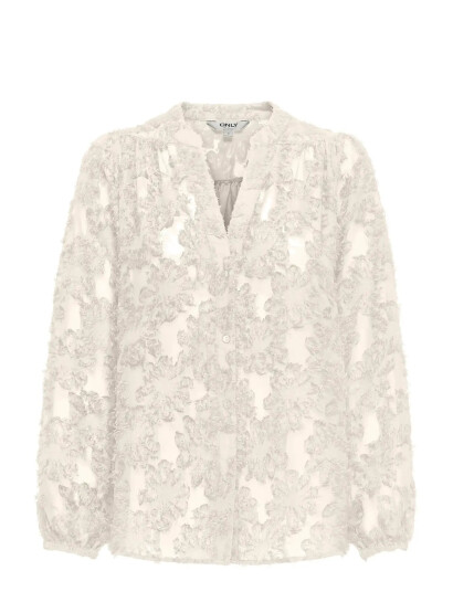 ONLY Onlkorsa Ls Jaquard Shirt Wvn - Cream - XS ONLY Onlkorsa Ls Jaquard Shirt Wvn - Cream - XS