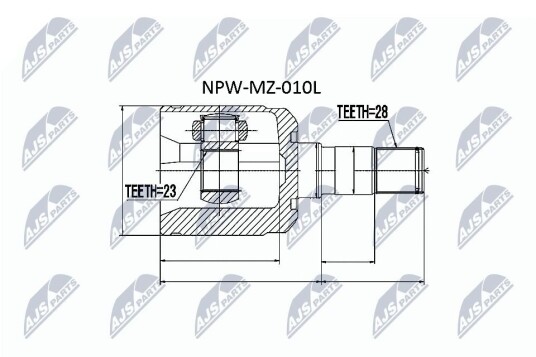 Nty Drivknute drivaksel NTY NPW MZ 010L