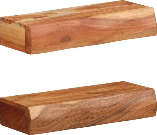 Vegghyller 2 stk 40x17x8 cm heltre akasie
