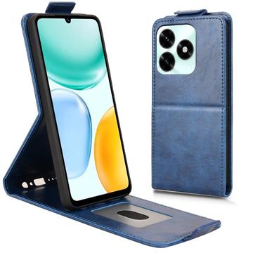 Honor X5c Plus vertikalt flip etui med stativ Mørkeblå