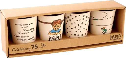 Pippi Langstrømpe 4 Melamin Kopper Sett av Barbo Toys Pippi Langstrømpe 4 Melamin Kopper Sett av Barbo Toys