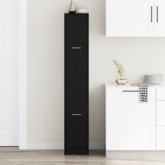 Apotekskap Svart eik 30 x 41 x 174.5 cm Konstruert tre Apotekskap Svart eik 30 x 41 x 174.5 cm Konstruert tre