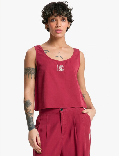 Quiksilver Vista Woven Tank Red M