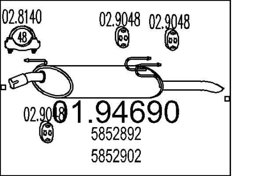 Bakre eksospotte MTS 01.94690