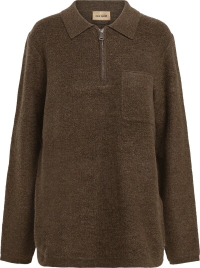 Mos Mosh Gallery Mmgryan Soft Polo Zip Knit TOASTED COCONUT S