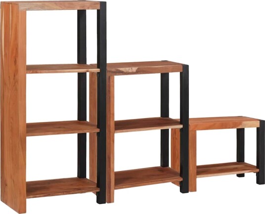 Bokhylle 3 pcs Brun 50 x 30 x 110 cm Massivt akasietre
