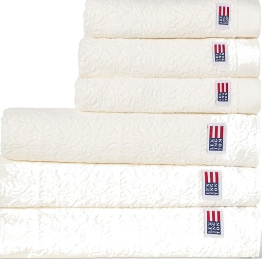 Lexington Velour jacquard ornament håndkle 70x130 cm snow white Lexington Velour jacquard ornament håndkle 70x130 cm snow white