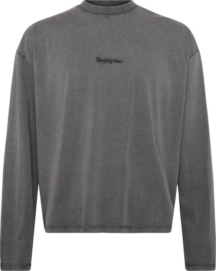 Replay Long Sleeved T Shirt Over   GREY   XXL