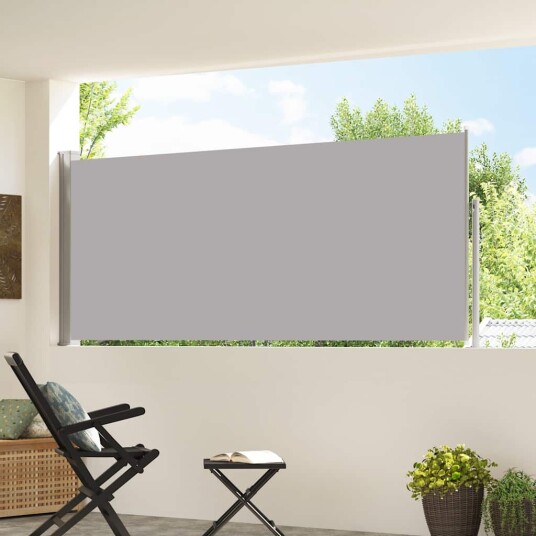 vidaXL Uttrekkbar sidemarkise 120 x 300 cm grå