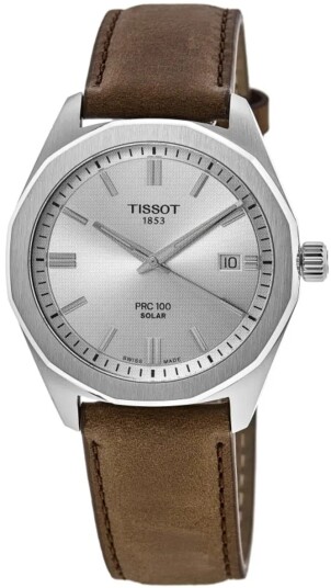 Tissot Herreklokke T151.422.16.031.00 PRC 100 Solar Sølvfarget/Lær