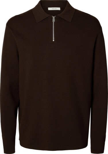 Selected Slhteller Fn Relaxed Half Zip Polo Noos   Brown   L