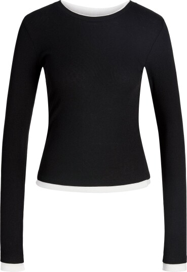 JJXX Jxhenna Str Ls Contrst Tee Jrs BLACK L