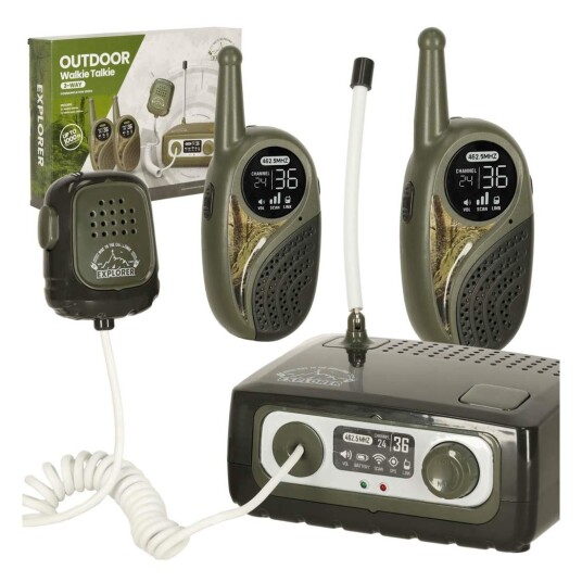 Walkie talkie walkie talkie kortbølgesett med sentralbord for barn khaki