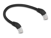Delock Koblingskabel Rj-45 Hann Vinklet Til Rj-45 Hann Vinklet 25 Cm 6 Mm S/Ftp Cat 6A Med Støvel Halogenfri Svart