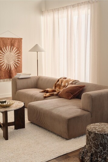 Ellos Home Sofa Servetta 4 seter med sjeselong Brun