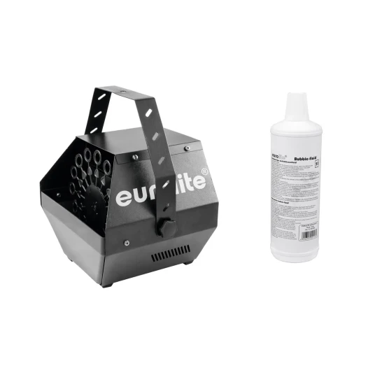 EuroLite Set B-100 Bubble Machine Dmx Svart & Bubble Fluid 1l EuroLite Set B-100 Bubble Machine Dmx Svart & Bubble Fluid 1l