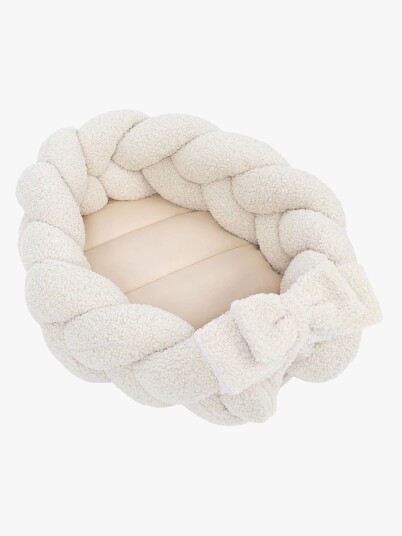 Meowbaby Bearly Babynest Med Flettet Beskyttelse Cream Meowbaby Bearly Babynest Med Flettet Beskyttelse Cream