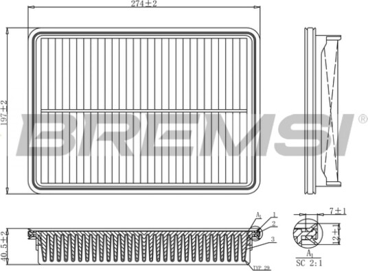 Luftfilter BREMSI FA1207 Luftfilter BREMSI FA1207