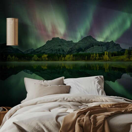 Tapet   Nordlys Fjell