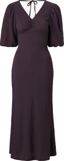 Bubbleroom Maxikjole Structure Puff Sleeve Dress Lilla