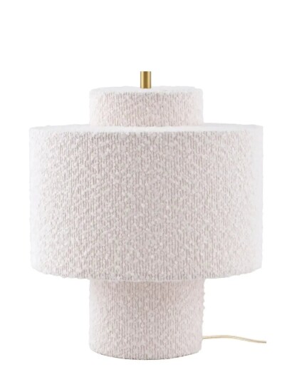 Globen Lighting Table Lamp Noah 25 White Bouclé White 25X25X31CM Globen Lighting Table Lamp Noah 25 White Bouclé White 25X25X31CM