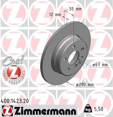 ZIMMERMANN 400.1423.20 Bremseskive