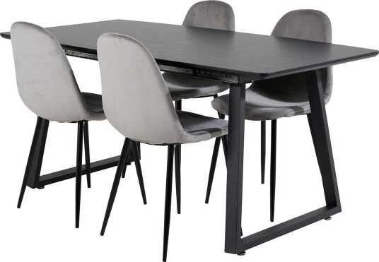 Venture Home Spisegruppe Venture Home Ina med 4 Pobbie Stoler Fløyel GR19465