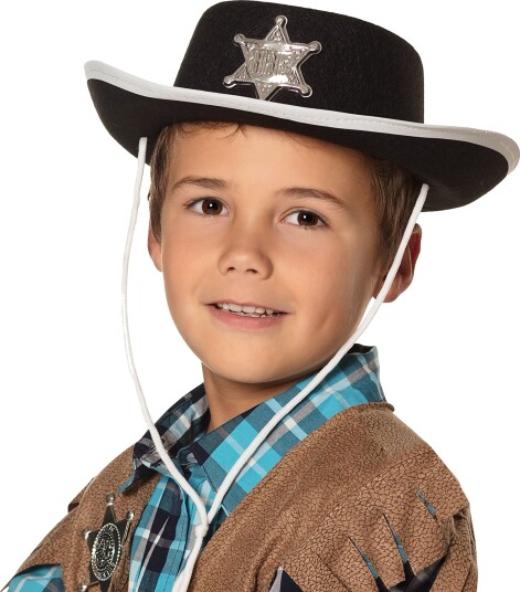 Boland Party Partners Sheriffhatt Svart for Barn One size 04030