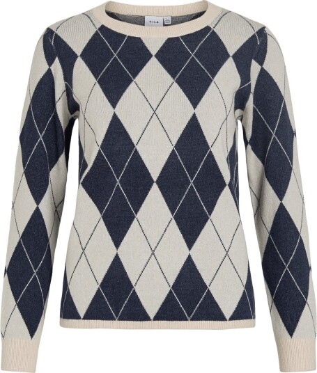Vila Vitif O Neck L/S Knit Pullover SUPER LIGHT NATURAL MELAN XXL