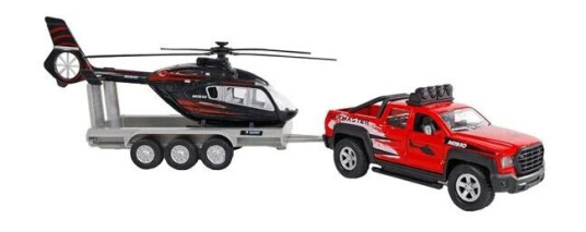 Kids Globe Off-Road Vehicle with Helicopter Traile Kids Globe Off-Road Vehicle with Helicopter Traile