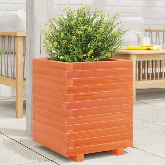  Plantekasse voksbrun 40x40x49,5 cm heltre furu