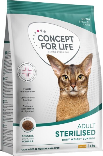 Concept For Life Tørrfôr Sterilised Cats Med Ny Kylling 3 kg