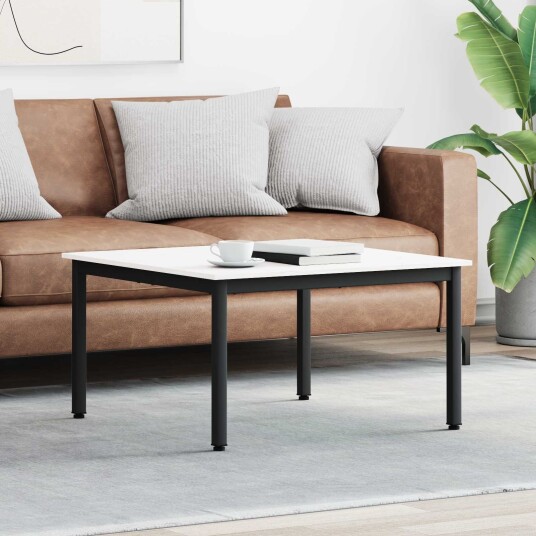 Kaffebord Hvit 80 x 80 x 45 cm Massiv furu