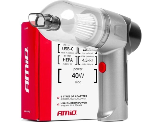 Amio Trådløs Håndholdt Støvsuger med HEPA Filter 40W 4000mAh Amio Trådløs Håndholdt Støvsuger med HEPA Filter 40W 4000mAh
