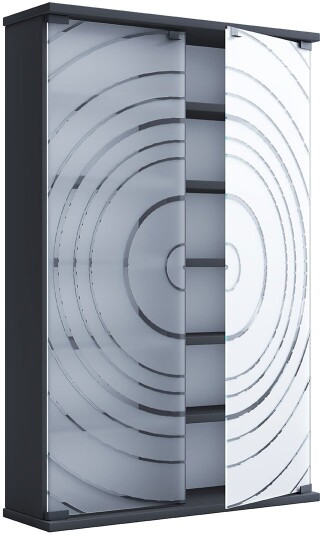 TilanoL vitrineskap CD DVD 6 hyller 2 dører antracitt.