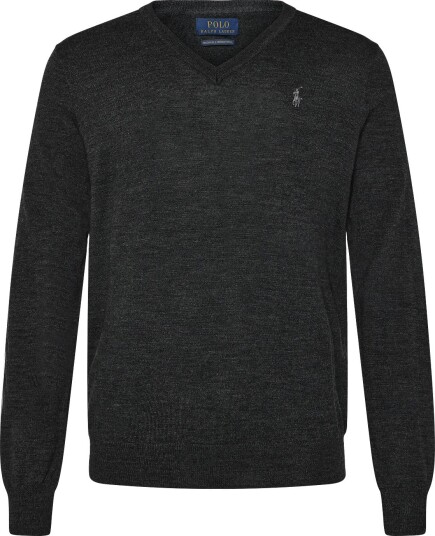 Polo Ralph Lauren 2/30 Merino Wl Rws Lsl Plo DARK GRANITE HTHR XXL