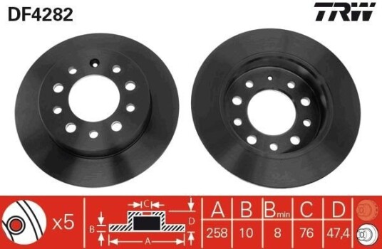 Bremseskive TRW DF4282