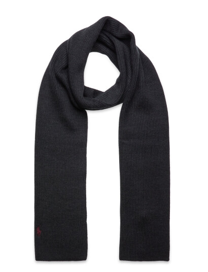 Polo Ralph Lauren Signature Pony Wool Scarf - Grey - ONE SIZE