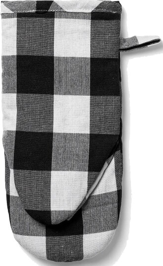Midnatt Oven Mitt Checked B/W Black 13X30 Midnatt Oven Mitt Checked B/W Black 13X30