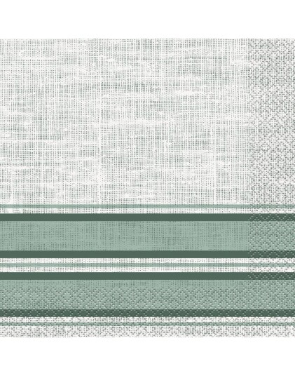 16 stk Grønne Stripete Servietter 33x33 cm Botanical Stripe