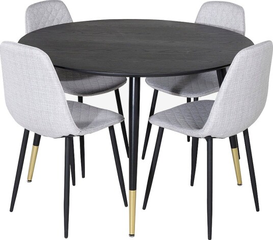 Venture Home Spisegruppe Dipp med 4 stk stoler Polar Svart Venture Home Spisegruppe Dipp med 4 stk stoler Polar Svart