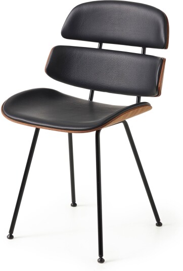 Naver Collection - Midas Vitoljad Ek Sits I Select Läder Svart Underrede Pulverlackerat Stål Spisestoler Susanne Grønlund Lær/metall/tre
